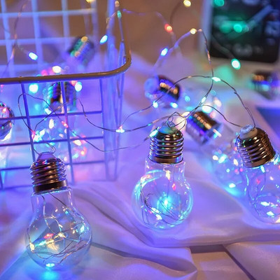Ηλιακά Φωτάκια Εξωτερικού Κήπου LED String Lights 10/ 20 Bulbs Χάλκινο σύρμα Λάμπες Γιρλάντα Διακόσμηση Κάμπινγκ Φωτισμός Ηλιακός Λαμπτήρας