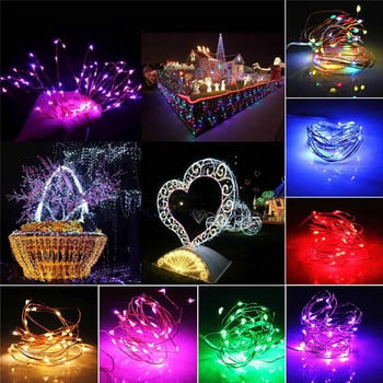 10/20/30M USB LED String Lights Χάλκινο ασημί σύρμα Φωτιστικό γιρλάντα Αδιάβροχα νεράιδα φωτάκια για Χριστουγεννιάτικη διακόσμηση γάμου