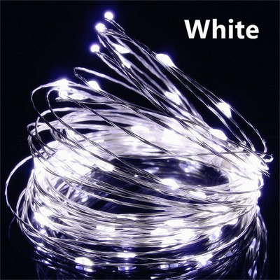 10/20/30M USB LED șir lumini cu sârmă argintie ghirlandă lumini rezistente la apă pentru decorarea petrecerii de nuntă de Crăciun