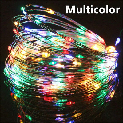 10/20/30M USB LED șir lumini cu sârmă argintie ghirlandă lumini rezistente la apă pentru decorarea petrecerii de nuntă de Crăciun