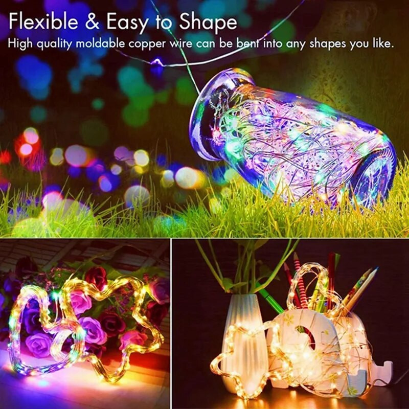 20 Πακέτα String Fairy Lights 20Led 2M Ασημένιο σύρμα χαλκού Διακοσμήσεις με τροφοδοσία μπαταρίας Φωτάκια για χριστουγεννιάτικη διακόσμηση γάμου