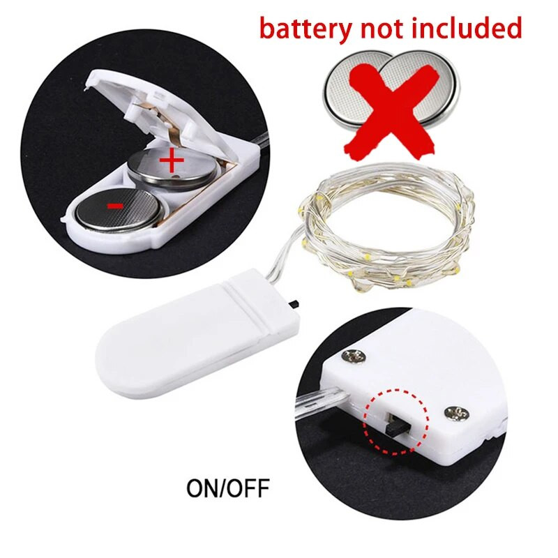 Luces Led vasktraat haldjavalgustid patareitoitel LED string tuled peopulm siseruumides jõulukaunistus vaniku tuled