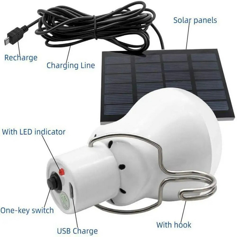 Päikesepaneeliga päikesepirn välistingimustes kaasaskantav laetav energiaga telkimistelgi tuled mägironimiseks matkamiseks