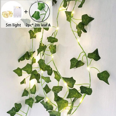Lumini LED 2M 20LED/ 5M 50LED Ghirlanda frunze de arțar Lumini de Crăciun pentru casa Dormitor Decorarea peretelui terasa