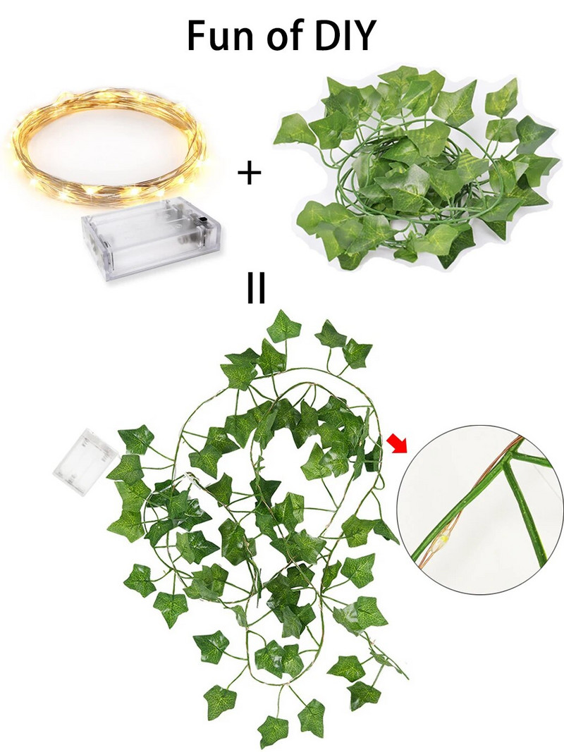 LED String Lights 2M 20LED/ 5M 50LED Maple Leaf Garland Christmas Fairy Lights για Διακόσμηση βεράντας τοίχου υπνοδωματίου σπιτιού