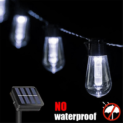 LED päikesepatarei valgustid IP65 veekindel õue jõulukaunistus Edisoni pirn Retro Holiday Garland Garden Vintage Fairy lamp