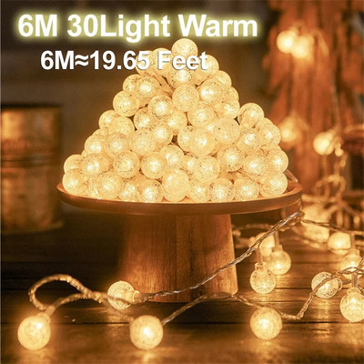 LED-uri minge de cristal mici lumini de atmosferă de Crăciun lumini intermitente șiruri de bec mic dormitor decora ins bead USB lampă