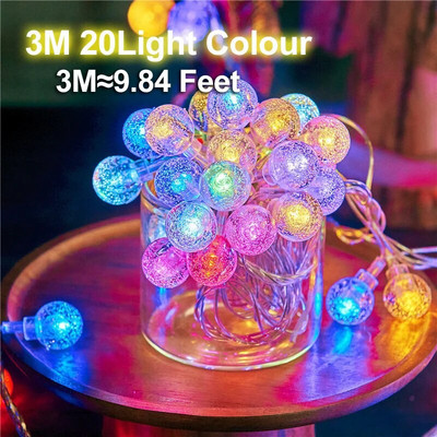 LED-uri minge de cristal mici lumini de atmosferă de Crăciun lumini intermitente șiruri de bec mic dormitor decora ins bead USB lampă