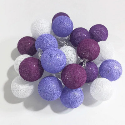 Ghirlande luminoase cu ghirlande de bumbac cu 20 LED Ghirlanda de lumini stradale de zâne Decoratiuni de Crăciun pentru acasă, în aer liber, nuntă, grădină, lumini pentru terasă