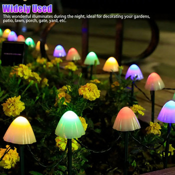 LED Solar Mushroom Lights Εξωτερικό Αδιάβροχο Τοπίο Χριστουγεννιάτικη Γιρλάντα Fairy String φωτιστικό Για Διακόσμηση Αίθριου κήπου με γκαζόν