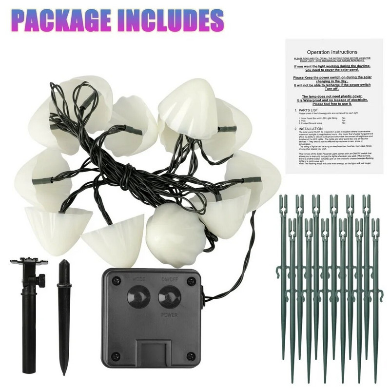 LED päikeseenergia seenevalgustid välitingimustes veekindlad maastikud jõuluvaniku haldjalamp õue muru aia siseõue kaunistamiseks