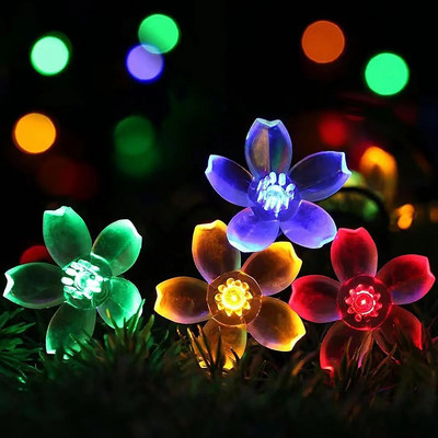 1 buc lumini cu zâne pentru flori, lumini cu baterii, șiruri luminoase, rezistente la apă, 10/20/30/40 LED, lumini cu flori de cireș pentru decorarea nunții Patry