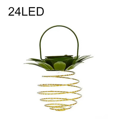 24LED Ηλιακό Φορητό Ανανά Φωτιστικό Κήπου Σφυρήλατο σίδερο Φανάρι χάλκινο σύρμα κρεμαστό φωτιστικό γιορτινή διακόσμηση αδιάβροχο εξωτερικού χώρου