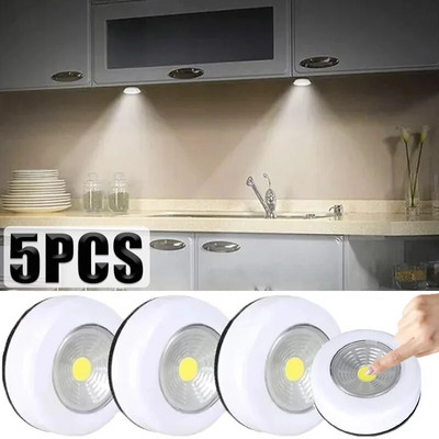 5/1PCS COB LED сензорна лампа под шкаф Led безжична стенна лампа Гардероб Шкаф Чекмедже Гардероб за Спалня Кухня Нощна лампа