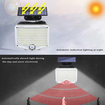 Светлини за слънчево движение Led COB Външни осветителни тела срещу наводнения със слънчево захранване с дистанционно IP65 Водоустойчиви стенни осветителни тела