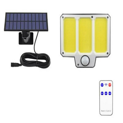 Solar Motion Lights LED COB välistingimustes päikeseenergial töötavad üleujutuste turvavalgustid koos kaugjuhtimisega IP65 veekindlate seinavalgustitega
