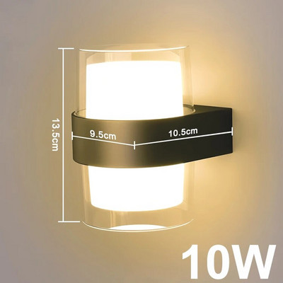 Vanjska zidna svjetiljka Vodootporne LED zidne svjetiljke AC85-265V 10W Unutarnja svjetiljka za trijem Dekoracija soba Noćne svjetiljke za prolaze u dvorištu