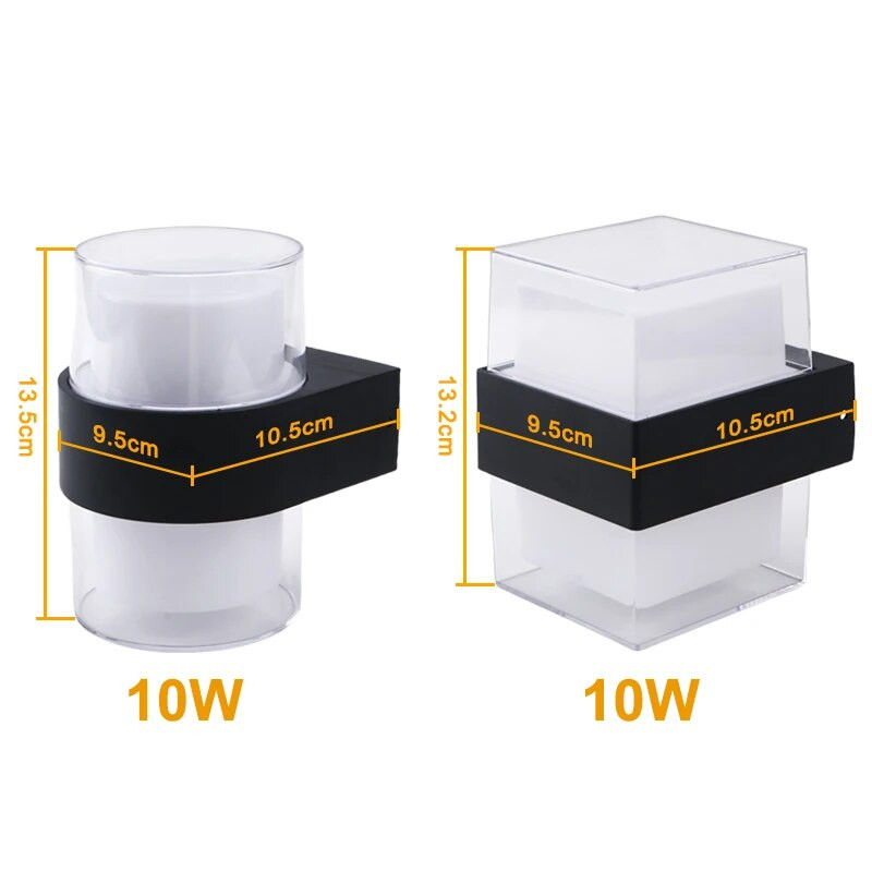 Vanjska zidna svjetiljka Vodootporne LED zidne svjetiljke AC85-265V 10W Unutarnja svjetiljka za trijem Dekoracija soba Noćne svjetiljke za prolaze u dvorištu