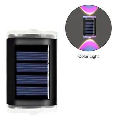 LED saulės sieninis šviestuvas lauko vandeniui atsparus aukštyn ir žemyn Šviečiantis apšvietimas Sodo apdaila Saulės šviestuvai laiptai tvora Saulės lempa