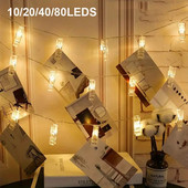 1.5M/3M/6M/10M șir de lumină LED cu baterie clip foto pentru decorarea nunții, petrecere de aniversare, decorare de Crăciun