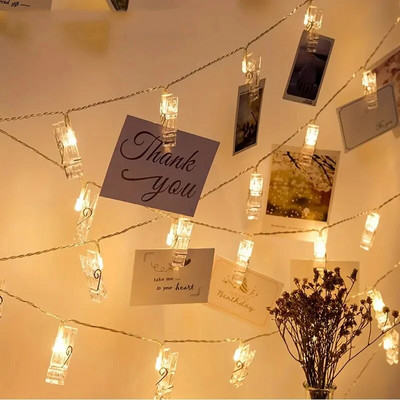 1.5M/3M/6M/10M șir de lumină LED cu baterie clip foto pentru decorarea nunții, petrecere de aniversare, decorare de Crăciun