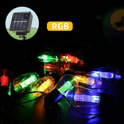 LED Solar String Lights IP65 Αδιάβροχη Χριστουγεννιάτικη Διακόσμηση Εξωτερικού Λαμπτήρα Ρετρό Γιορτινή γιρλάντα Έπιπλα κήπου Νεράιδα
