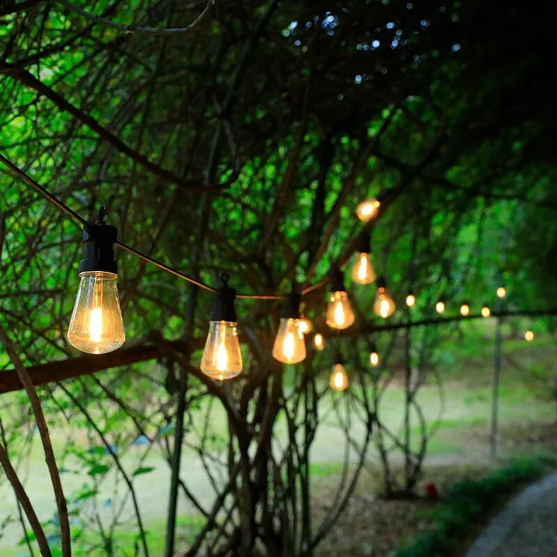 LED Solar String Lights IP65 Αδιάβροχη Χριστουγεννιάτικη Διακόσμηση Εξωτερικού Λαμπτήρα Ρετρό Γιορτινή γιρλάντα Έπιπλα κήπου Νεράιδα