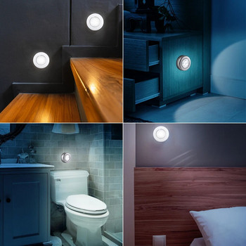 Φορητό 1 τεμ 3/4 LED φωτιστικό νύχτας με μπαταρία ντουλάπι νυχτερινής λάμπας Ασύρματα φώτα κομοδίνου για φωτισμό ντουλάπας σπιτιού υπνοδωματίου