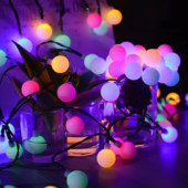 Lumini cu LED-uri cu putere USB, în aer liber, cu 60 de lumini cu glob de cristal, rezistent la apă, cu energie solară, pentru decorarea unei petreceri în grădină