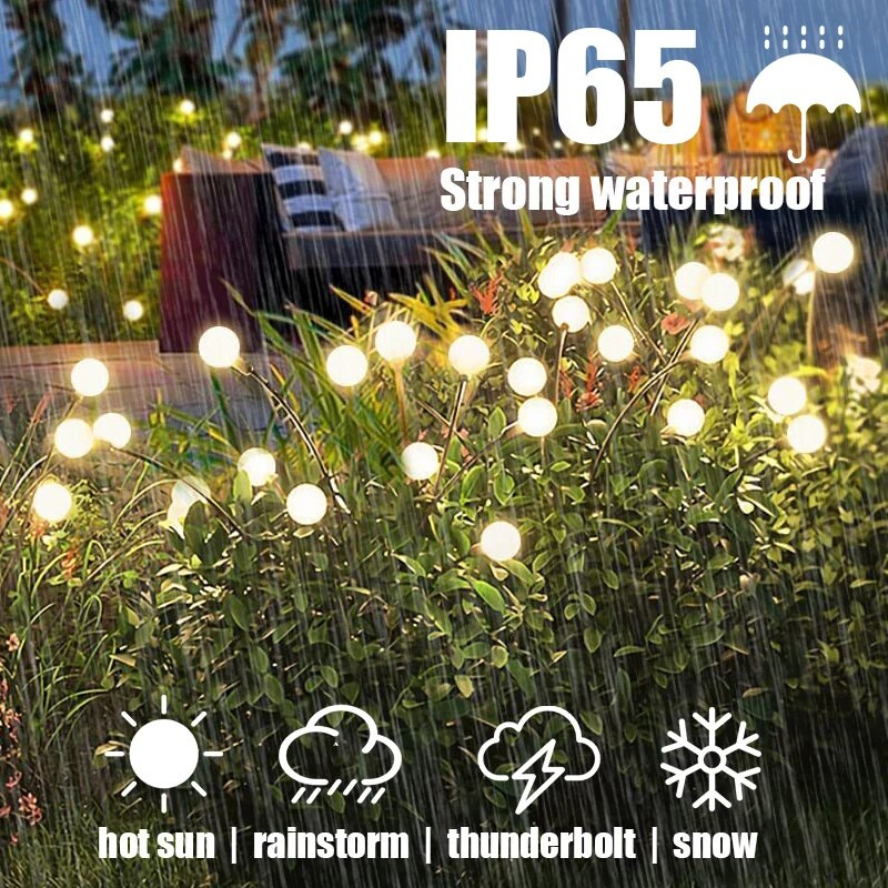 Päikeseenergia Firefly tuled 6/8/10 LED päikeseenergia aia muruvalgustid välitingimustes veekindlad kõikuvad valgustid siseõue tee kaunistamiseks