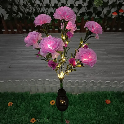 LED solárne svetlá vodotesné klinčekové kvety ruže darček na Deň matiek záhradné svetlo rozprávkové girlandové svetlá pre dvorný trávnik