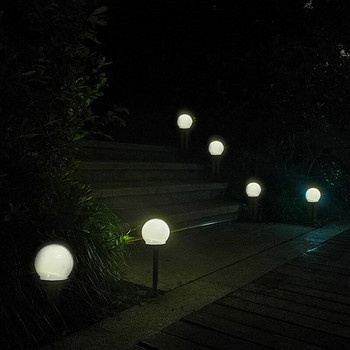 Кръгла топка Слънчева LED светлина Водоустойчиво външно осветление Вътрешен двор Тревна площ Пейзаж Декорация на градина Фенер Лампа за слънчева енергия