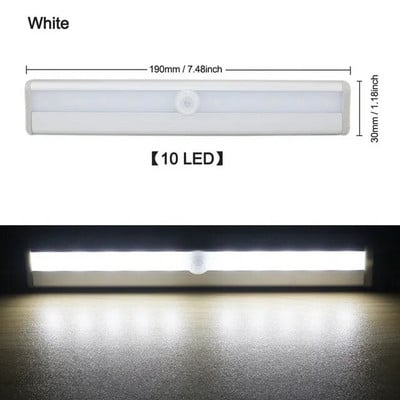 6/10 LED diód PIR LED senzor pohybu svetlo do skrinky šatník posteľ lampa LED pod skrinku nočné svetlo do skrinky schody kuchyňa