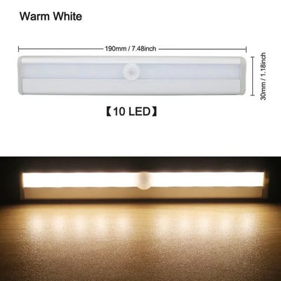 6/10 LED diód PIR LED senzor pohybu svetlo do skrinky šatník posteľ lampa LED pod skrinku nočné svetlo do skrinky schody kuchyňa