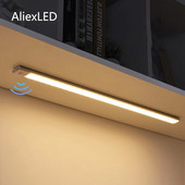 10-40 cm riba valguse liikumisandur LED kapi all tuled USB laetav hämardatav valgustus garderoobikapi koridoris