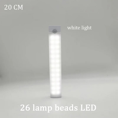 10-40 cm riba valguse liikumisandur LED kapi all tuled USB laetav hämardatav valgustus garderoobikapi koridoris