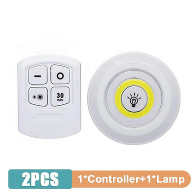 Lumină de sub dulap, 3W, Super Bright Cob, LED cu telecomandă fără fir, lampa de noapte reglabilă pentru dulap, acasă, dormitor, lumină de noapte pentru bucătărie