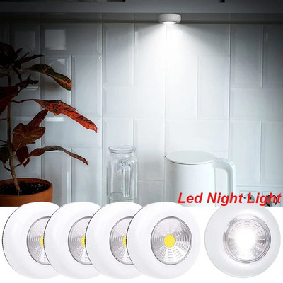 LED Безжична нощна лампа Захранвани от батерии Гардероби Мебели Спалня Нощно шкафче Ръчна преса Нощни лампи Кухня Тоалетна Осветление Светлини
