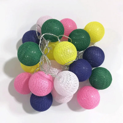 Ghirlanda luminiță cu LED-uri din bumbac, ghirlande de zâne, decor de grădină, lumini pentru pomul de Crăciun, pentru vacanță în aer liber, petrecere de nuntă, decorare acasă