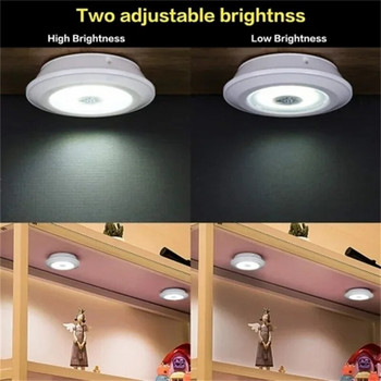 3W με δυνατότητα ρύθμισης φωτισμού LED κάτω από το ντουλάπι Φωτιστικό LED Ασύρματο τηλεχειριστήριο με ρυθμιζόμενο φωτιστικό νύχτας ντουλάπας Σπίτι Υπνοδωμάτιο Κουζίνα Νυχτερινό φως