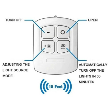 3W με δυνατότητα ρύθμισης φωτισμού LED κάτω από το ντουλάπι Φωτιστικό LED Ασύρματο τηλεχειριστήριο με ρυθμιζόμενο φωτιστικό νύχτας ντουλάπας Σπίτι Υπνοδωμάτιο Κουζίνα Νυχτερινό φως