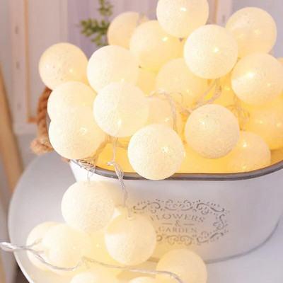 3m 20leds USB/baterie mingi de bumbac zâne șir lumini ghirlande stradă lumini de Crăciun în aer liber acasă terasa nunta decor