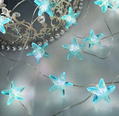 USB/Baterie Seria Ocean Seahorse Shell Fairy șir de lumină LED pentru decorarea dormitorului de nuntă, petrecere de aniversare de Crăciun