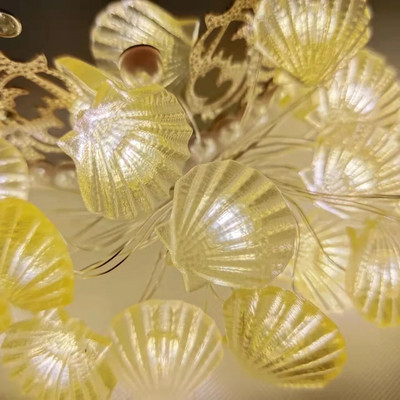 USB/Baterie Seria Ocean Seahorse Shell Fairy șir de lumină LED pentru decorarea dormitorului de nuntă, petrecere de aniversare de Crăciun