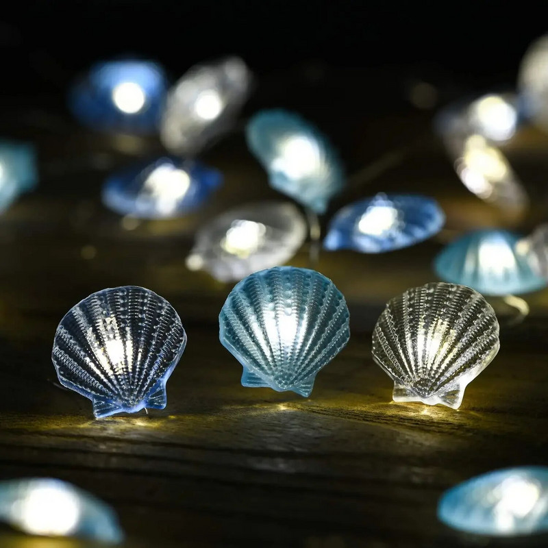 USB-/akutoitega ookeaniseeria Seahorse Shell Fairy LED-valgusnöör jõulusünnipäevapeoks, pulmade magamistoakaunistuseks