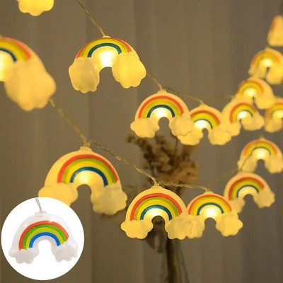 Iluminat de sărbători 1,5 m șir de lumină LED cu zâne curcubeu, ghirlandă, ghirlandă, pentru interior, nuntă, pentru ziua de naștere.