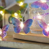 10/20 LED-uri șir de lumină fluture cu led zână 1,5/3m ghirlanda de vacanță cu baterie pentru festival de nuntă de Crăciun decorare petrecere