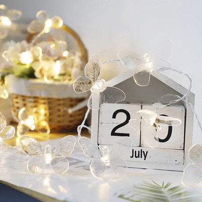 10/20 LED-uri șir de lumină fluture cu led zână 1,5/3m ghirlanda de vacanță cu baterie pentru festival de nuntă de Crăciun decorare petrecere