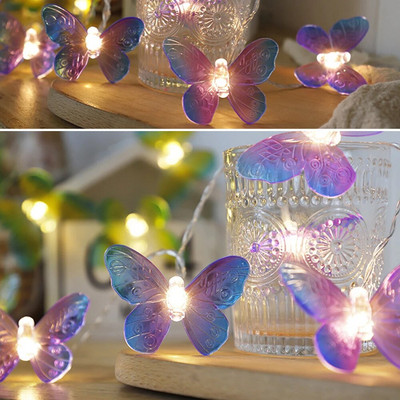 10/20 LED-uri șir de lumină fluture cu led zână 1,5/3m ghirlanda de vacanță cu baterie pentru festival de nuntă de Crăciun decorare petrecere