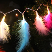 Bricolaj 2m LED cu pene Ghirlanda Cortina Lampă Zână Alimentare a bateriei Decoratiuni DIY de Crăciun pentru acasă dormitor fereastră